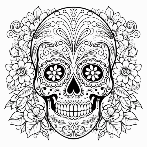 Printable Calavera Coloring Pages Free For Kids And Adults