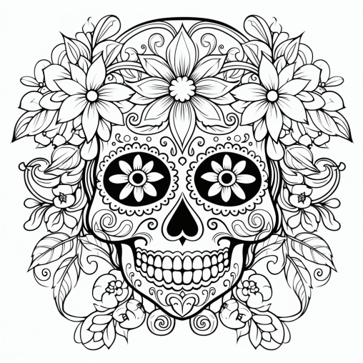 Printable Calavera Coloring Pages Free For Kids And Adults