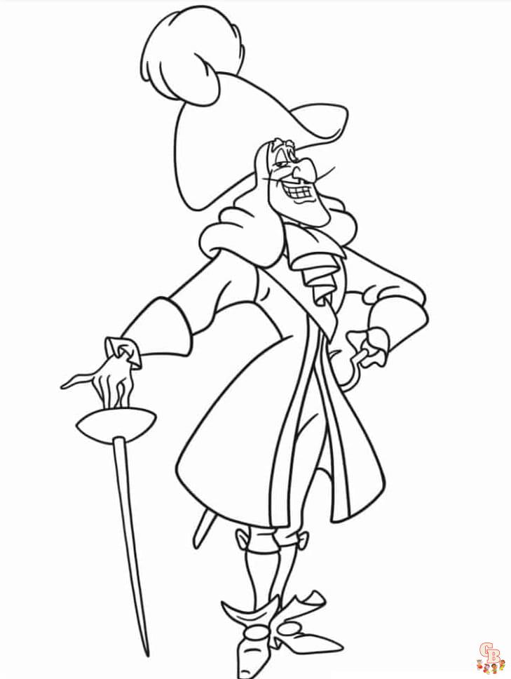 Captain Hook coloring pages free