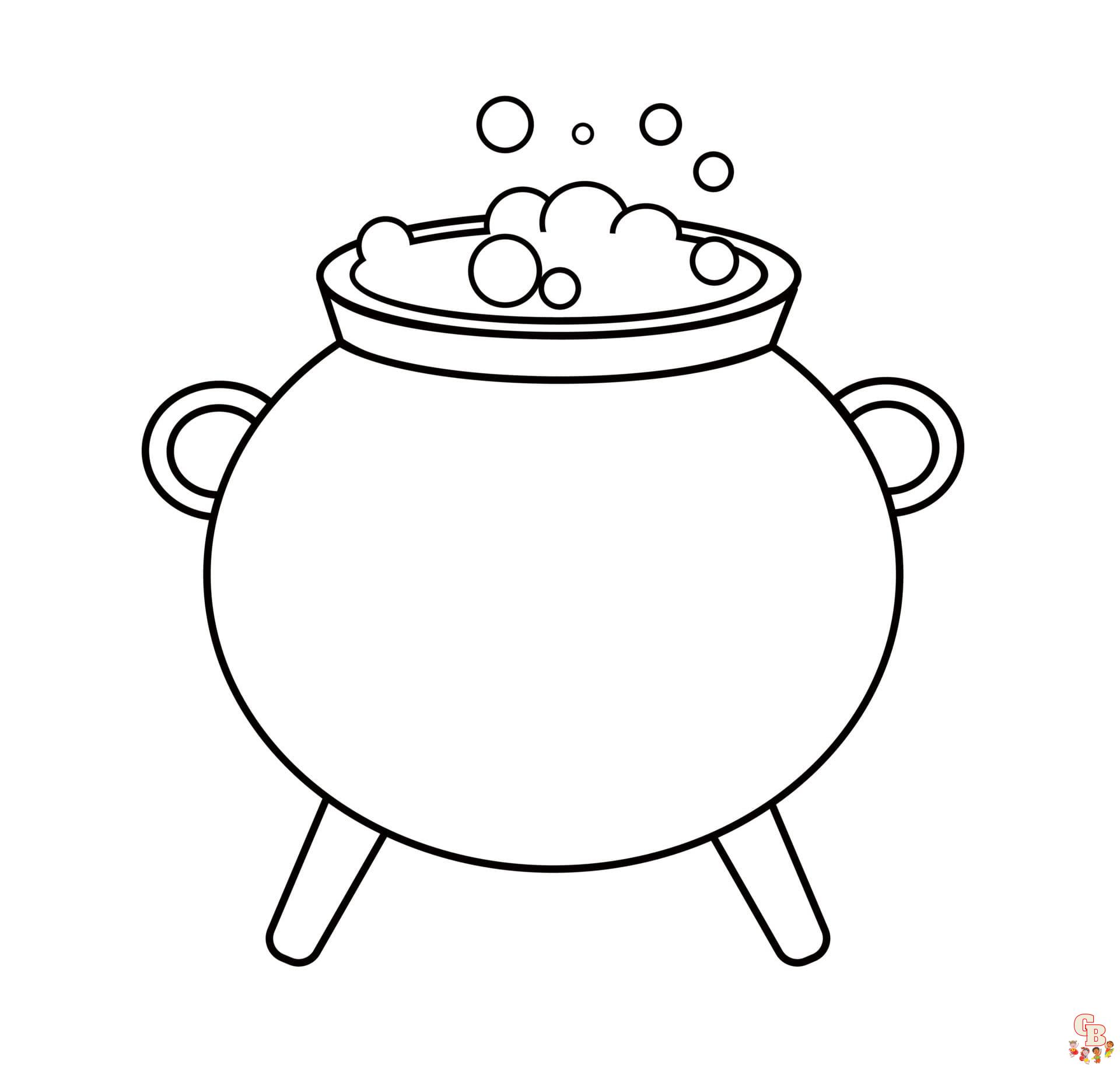 Cauldron coloring pages free