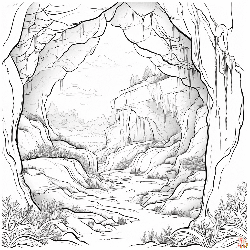 Cave coloring pages printable
