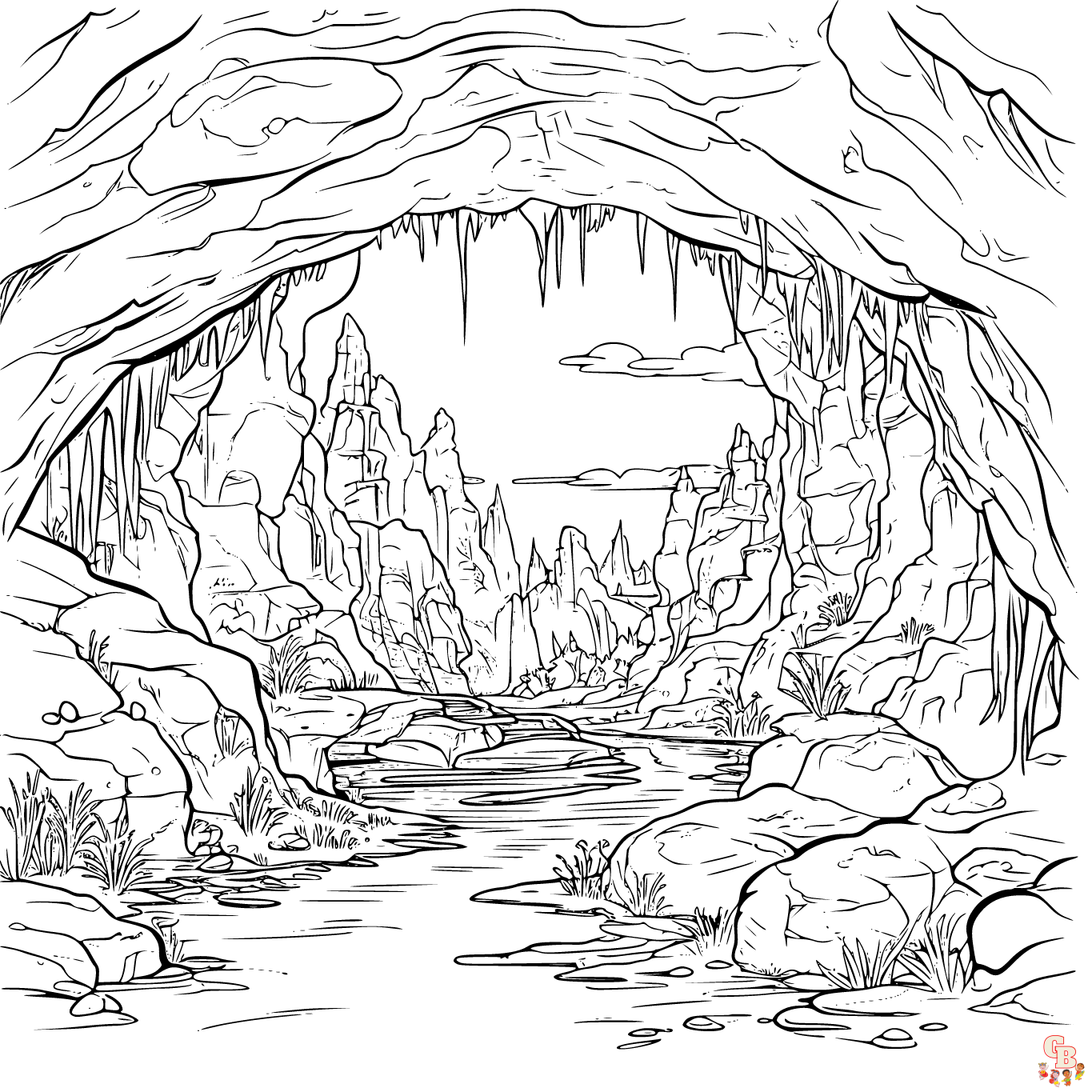 Printable Cave Coloring Pages Free For Kids And Adults