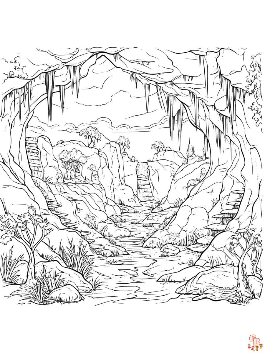Cave coloring pages