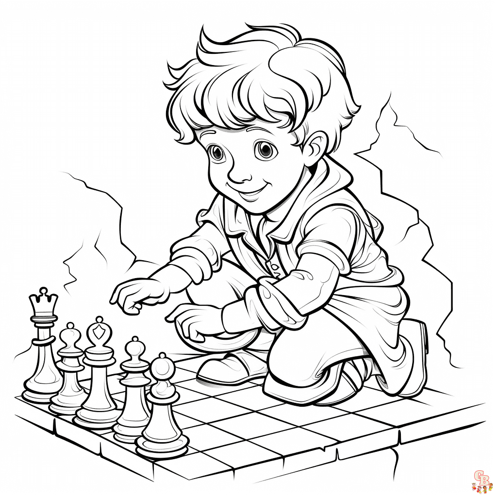 Páginas para colorir do rei do xadrez imprimíveis - Páginas para