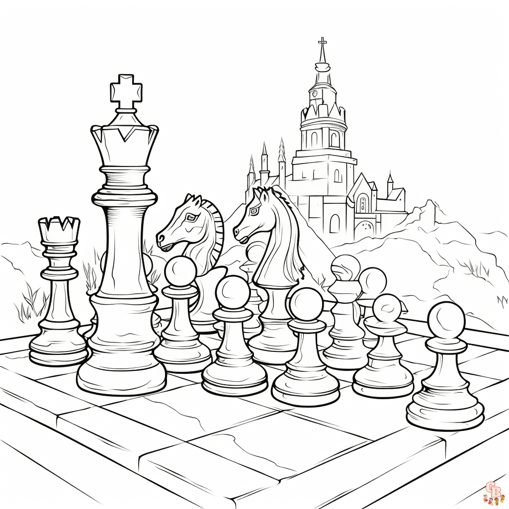 página para colorir simples. livro para colorir de xadrez