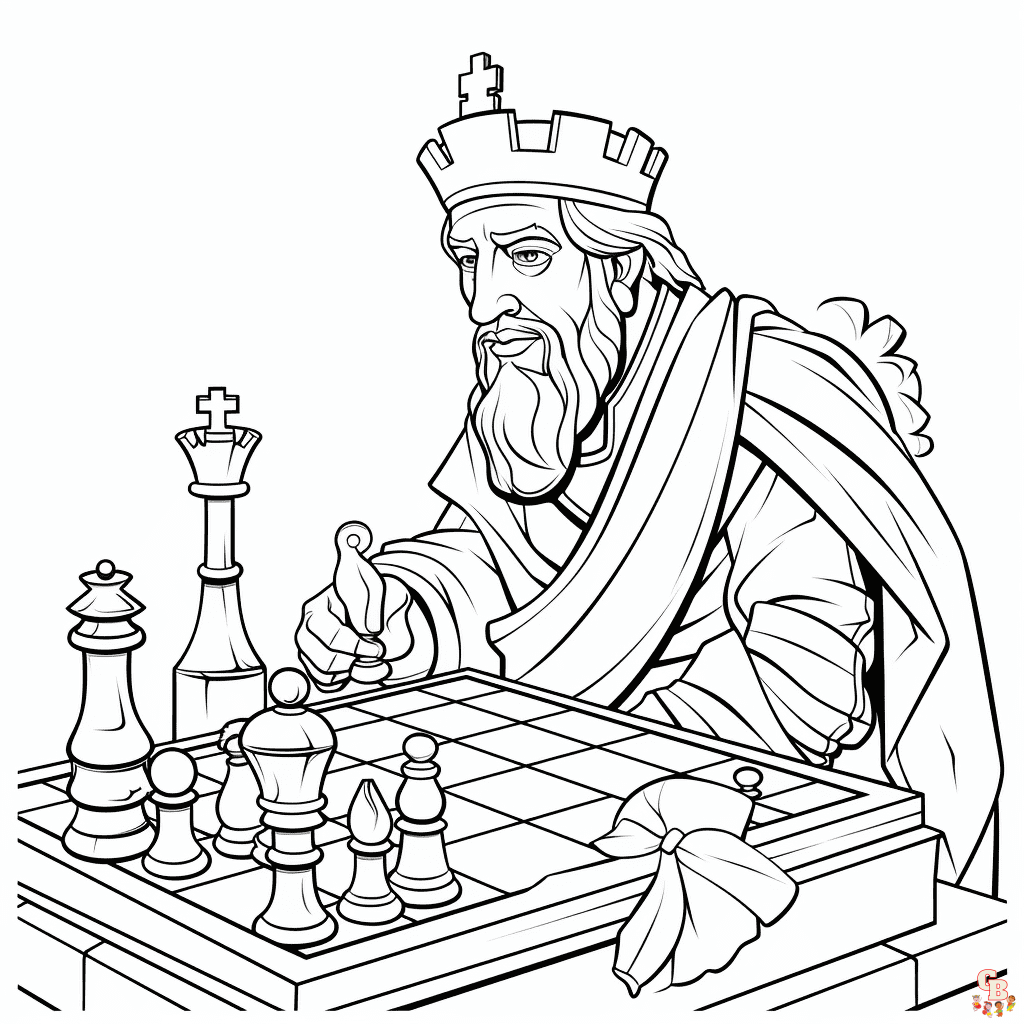 Chess coloring pages  Peças de xadrez, Páginas para colorir