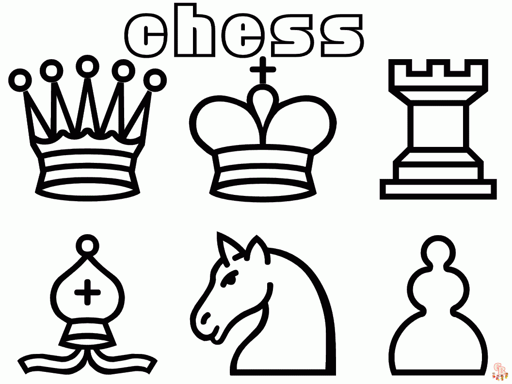 Páginas para colorir da peça de xadrez do rei - páginas para colorir  gratuitas para impressão