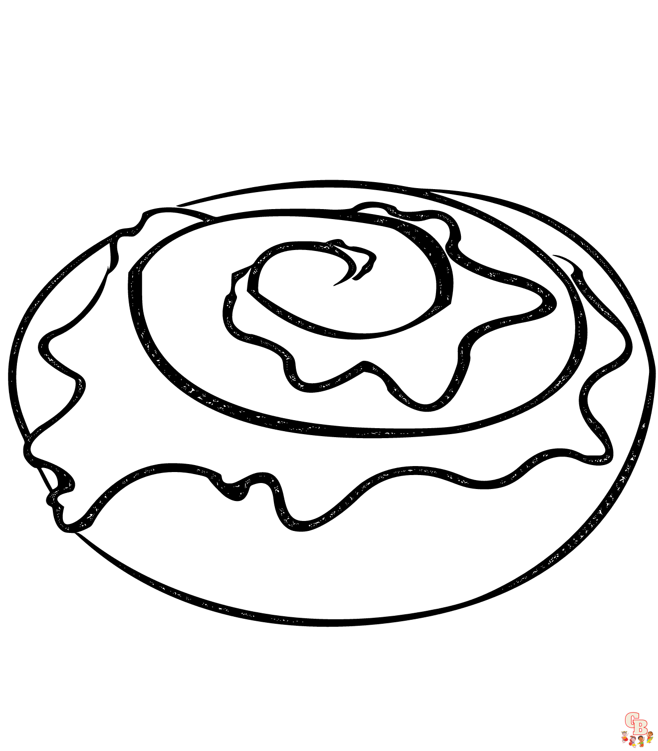 Cinnamon roll Coloring Sheets free