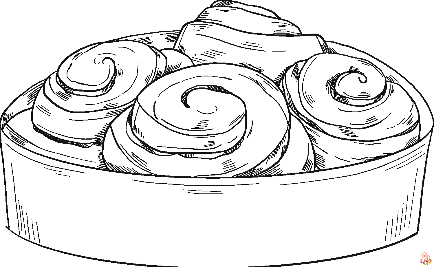 Cinnamon roll coloring pages printable
