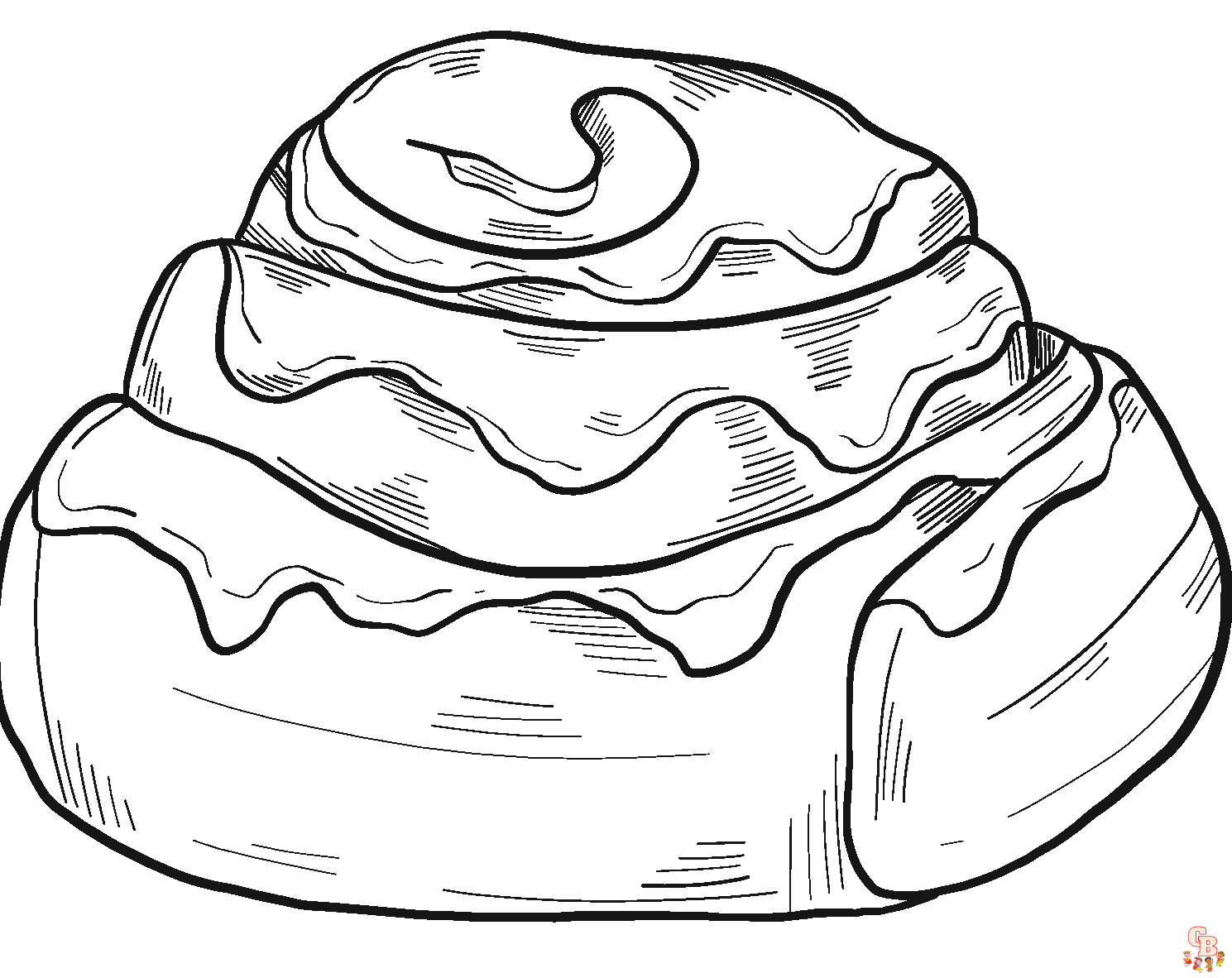 Cinnamon roll coloring pages to print