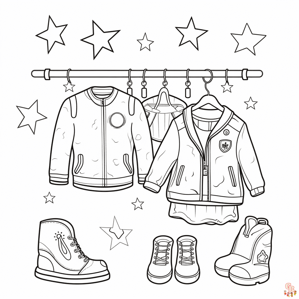 Clothing coloring pages to print