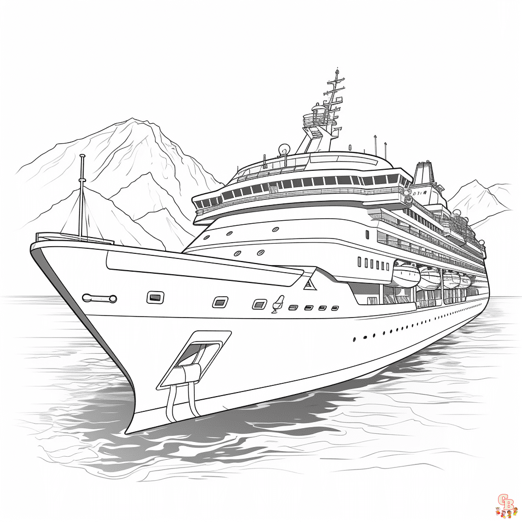Cruise ship coloring pages free