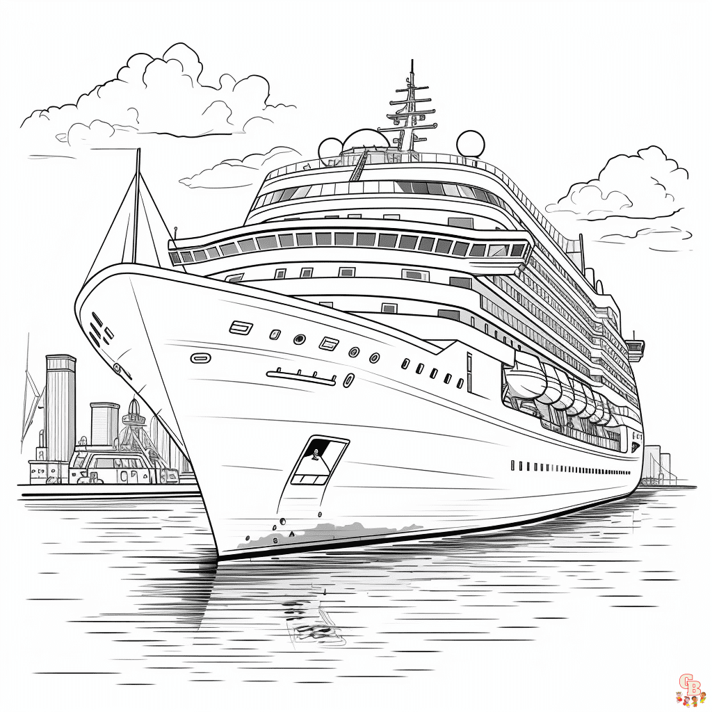 Cruise ship coloring pages to print