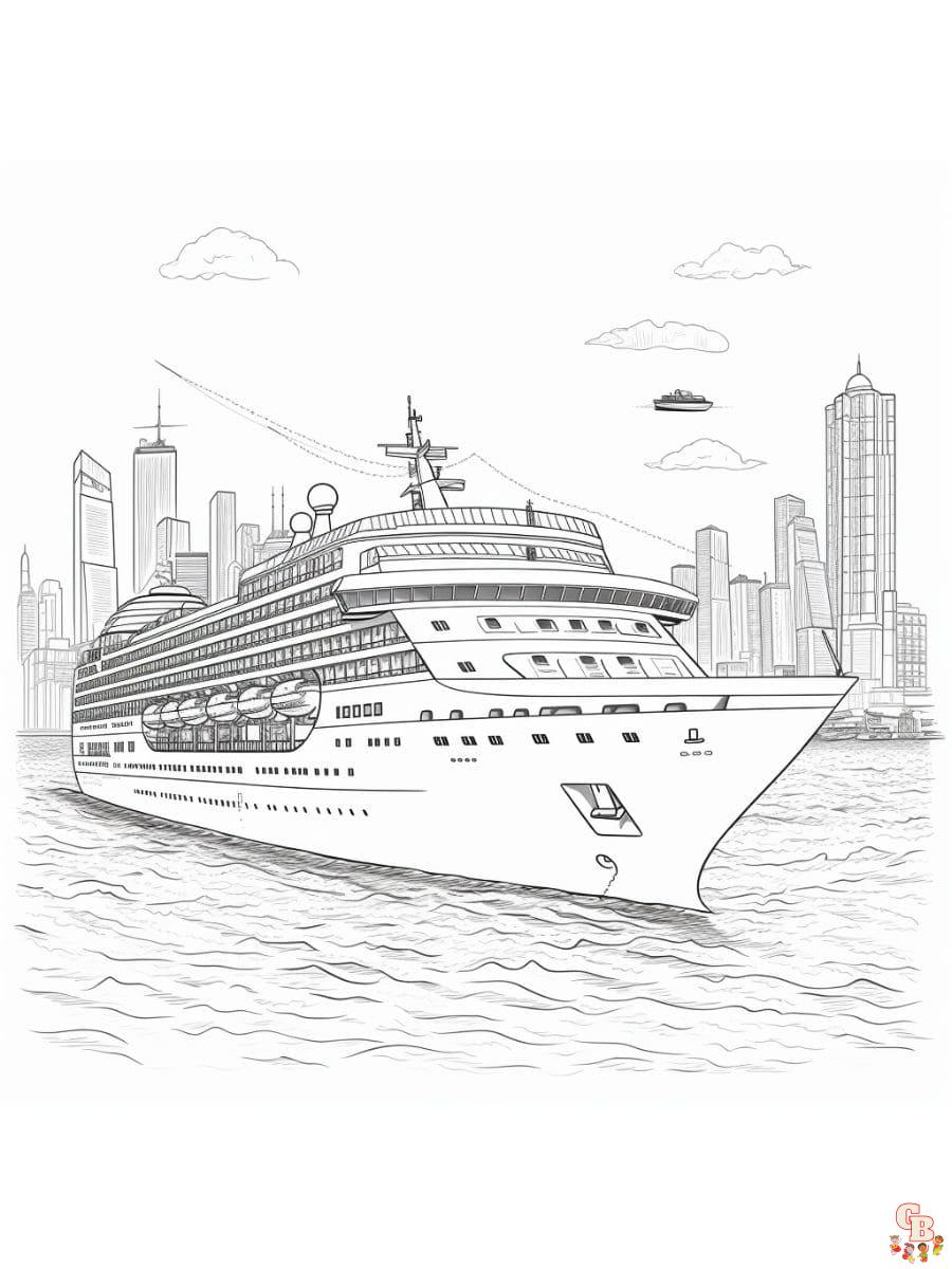 Cruise ship coloring pages