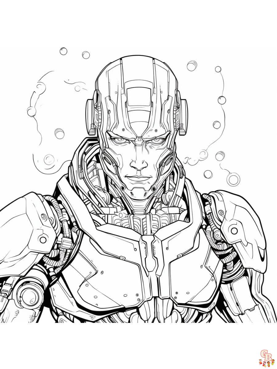 Cyborg coloring pages
