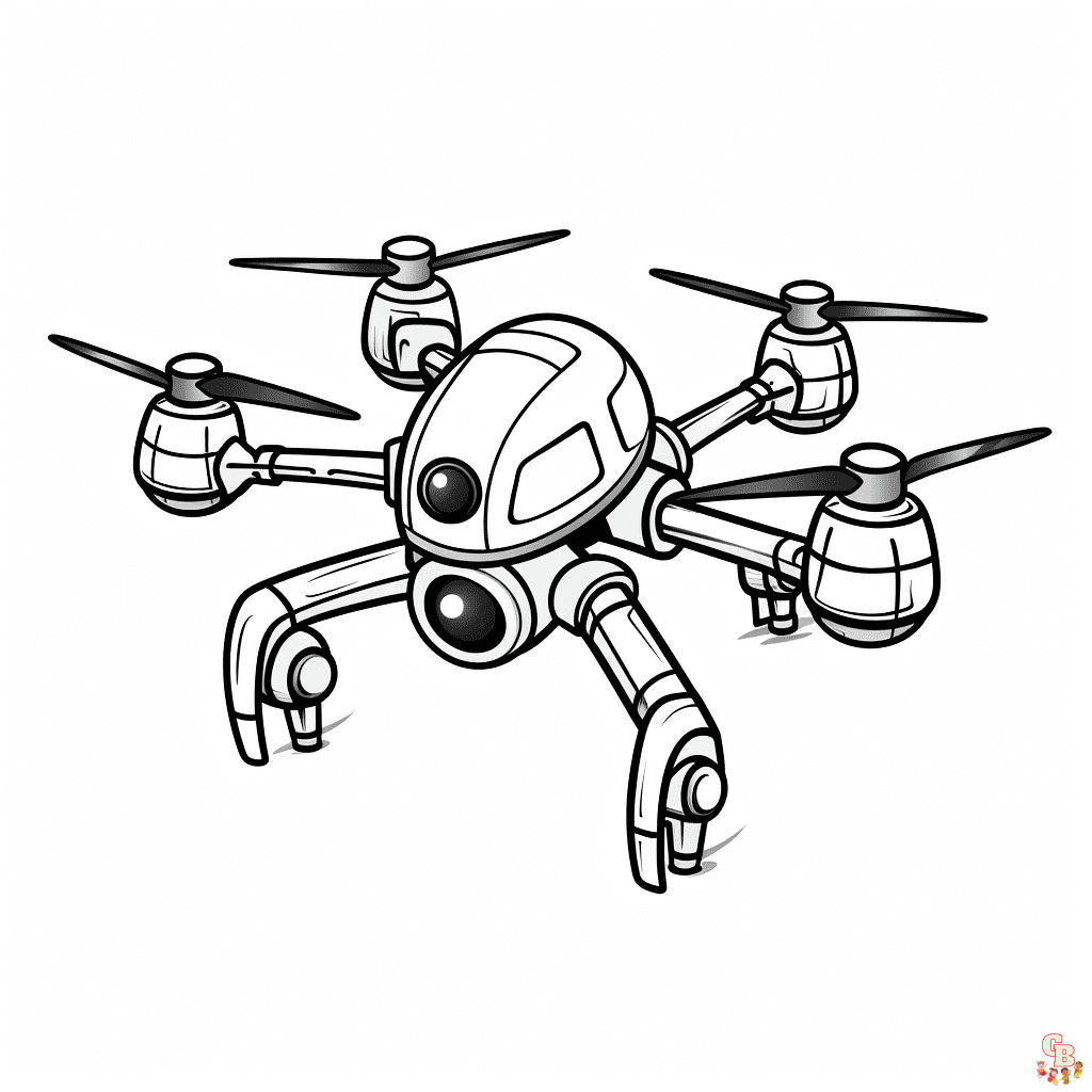 Dibujos de drones para colorear imprimibles.