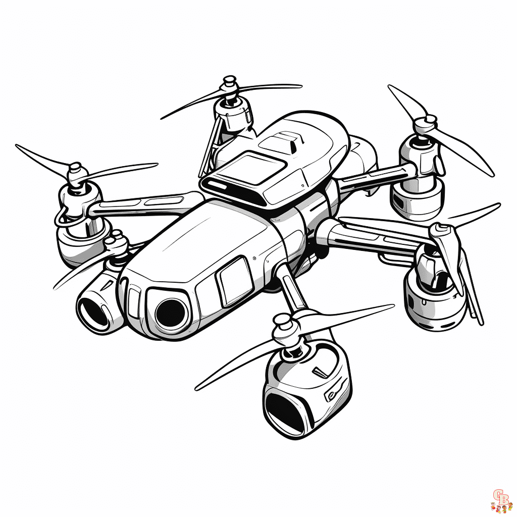 Dibujos de drones para colorear para imprimir.