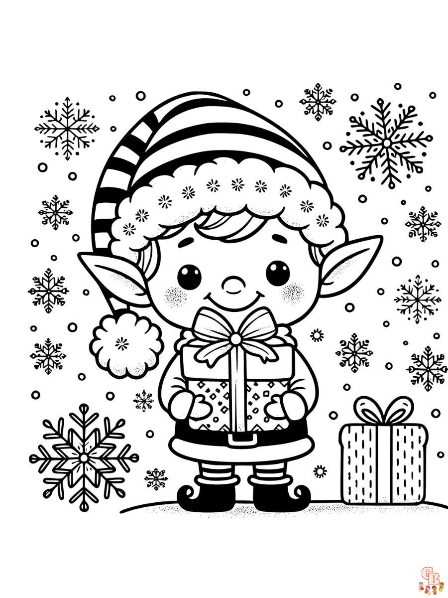 Elf Christmas coloring pages printable