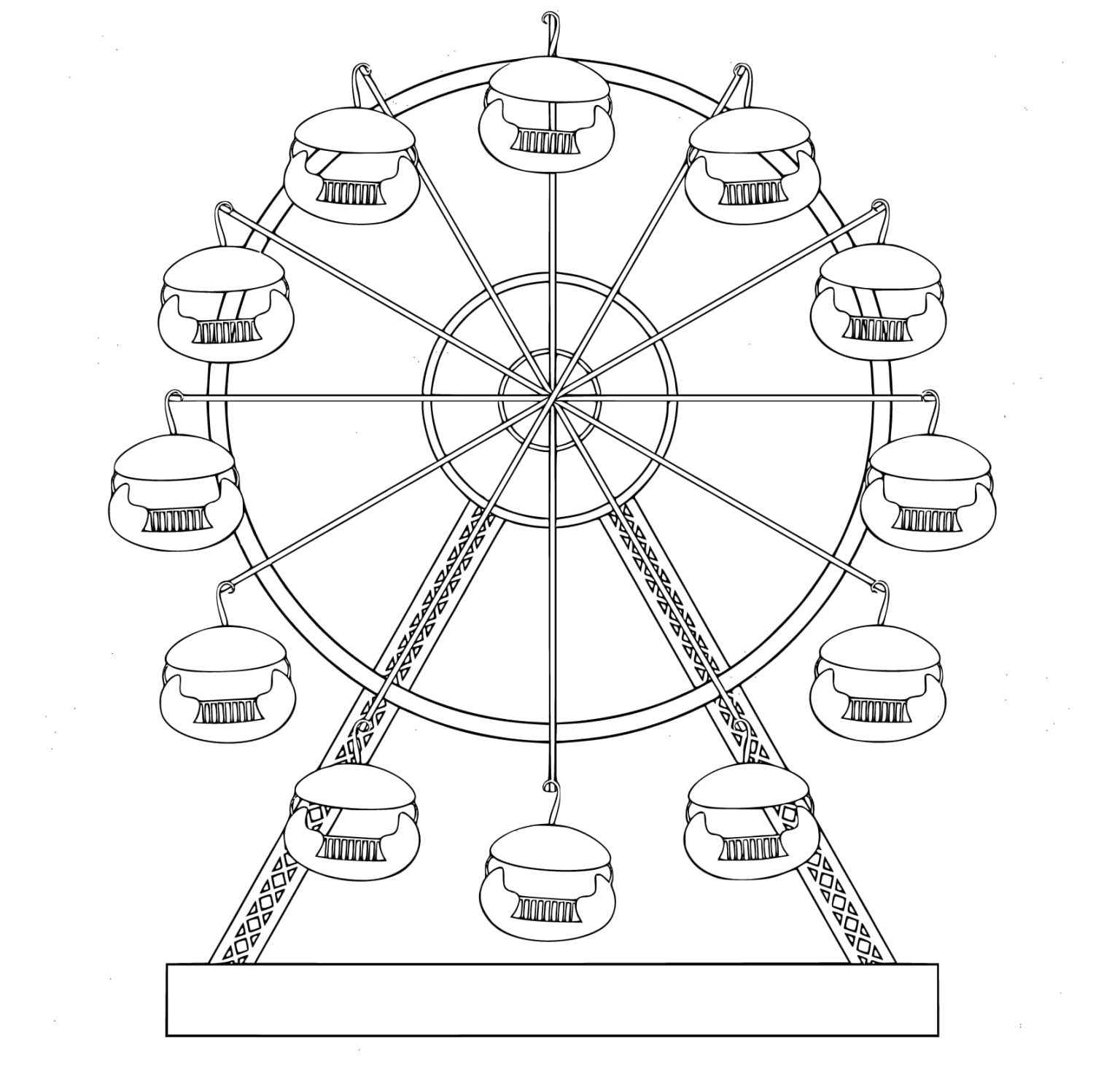 Printable Ferris Wheel Coloring Pages Free For Kids And Adults