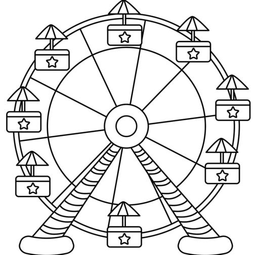 Printable Ferris Wheel Coloring Pages Free For Kids And Adults