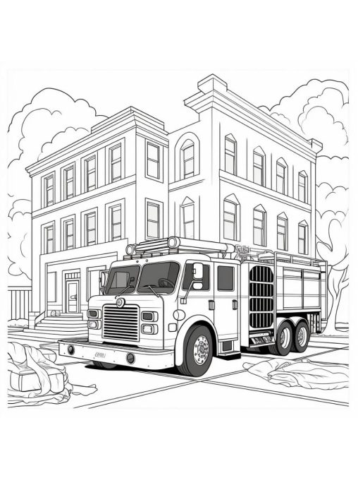 Printable Fire Station Coloring Pages Free For Kids And Adults