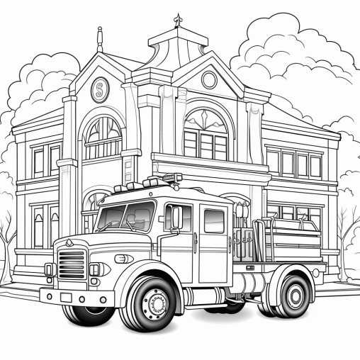 Printable Fire Station Coloring Pages Free For Kids And Adults