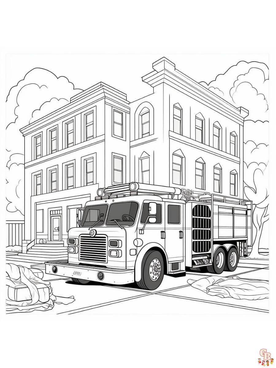 Fire station coloring pages