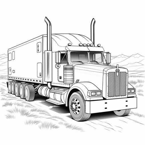 Printable 18 Wheeler Coloring Pages Free For Kids And Adults