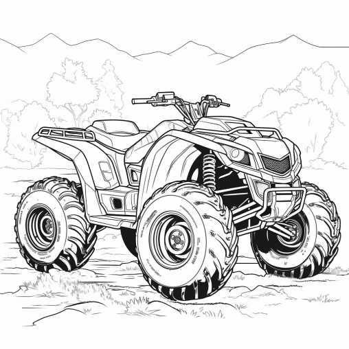 Printable 4 Wheeler Coloring Pages Free For Kids And Adults