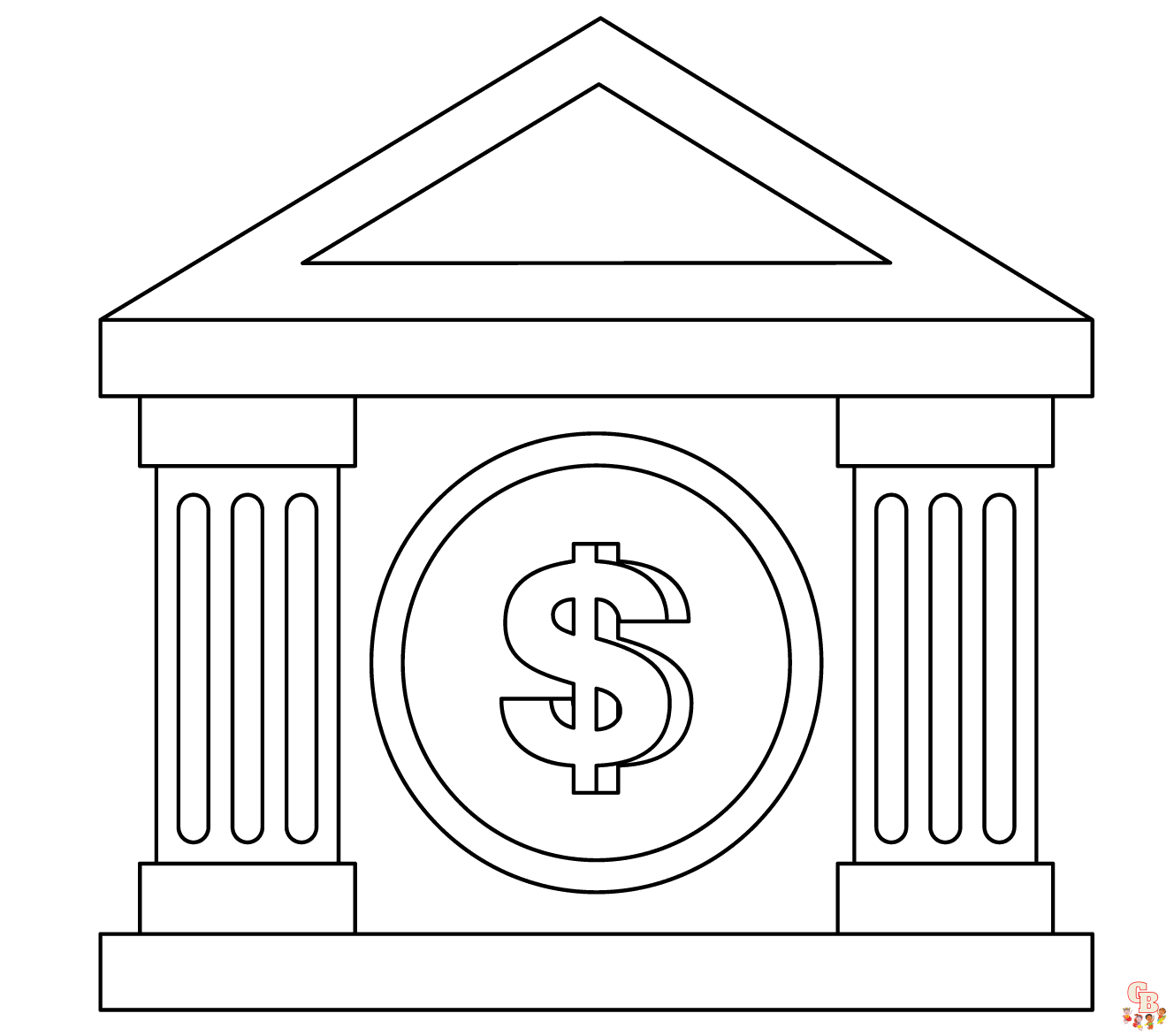 Free Bank coloring pages for kids
