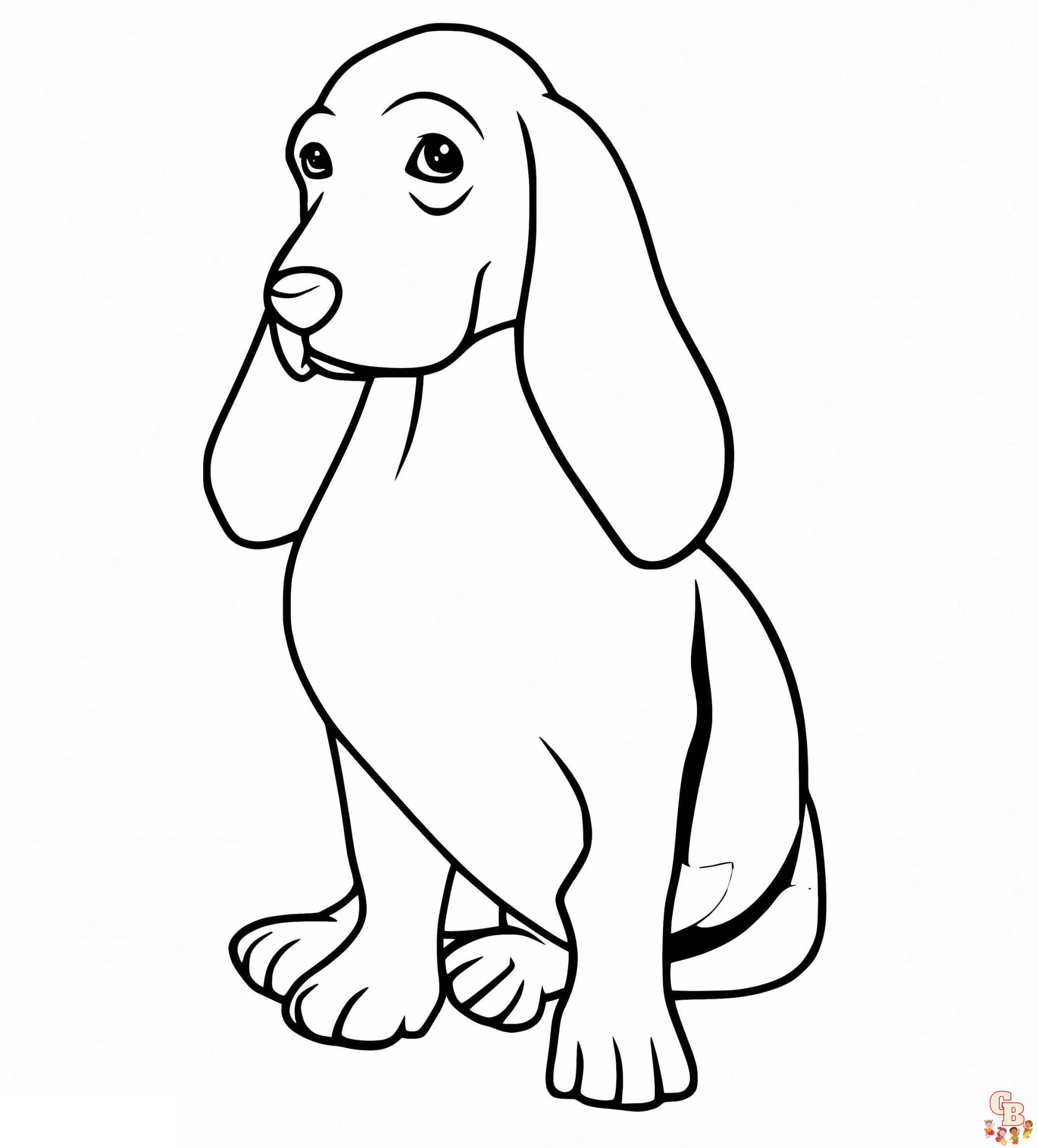 Free Basset Hound coloring pages for kids