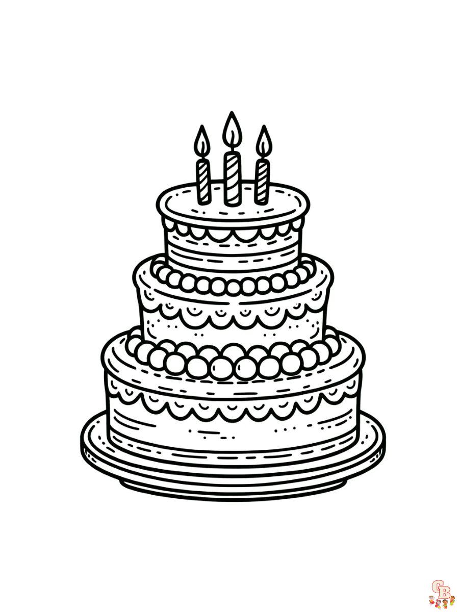 Free Birthday Cake Coloring Pages