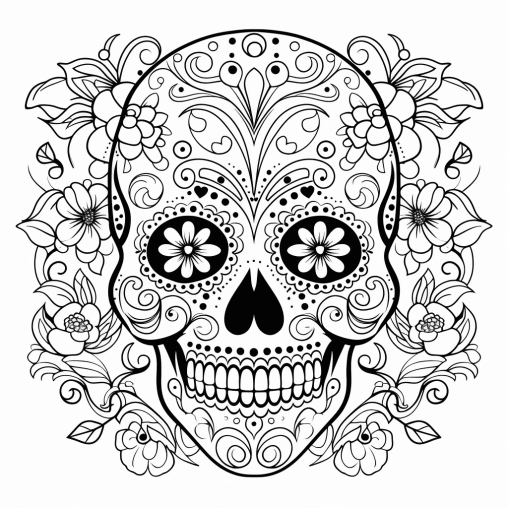 Printable Calavera Coloring Pages Free For Kids And Adults