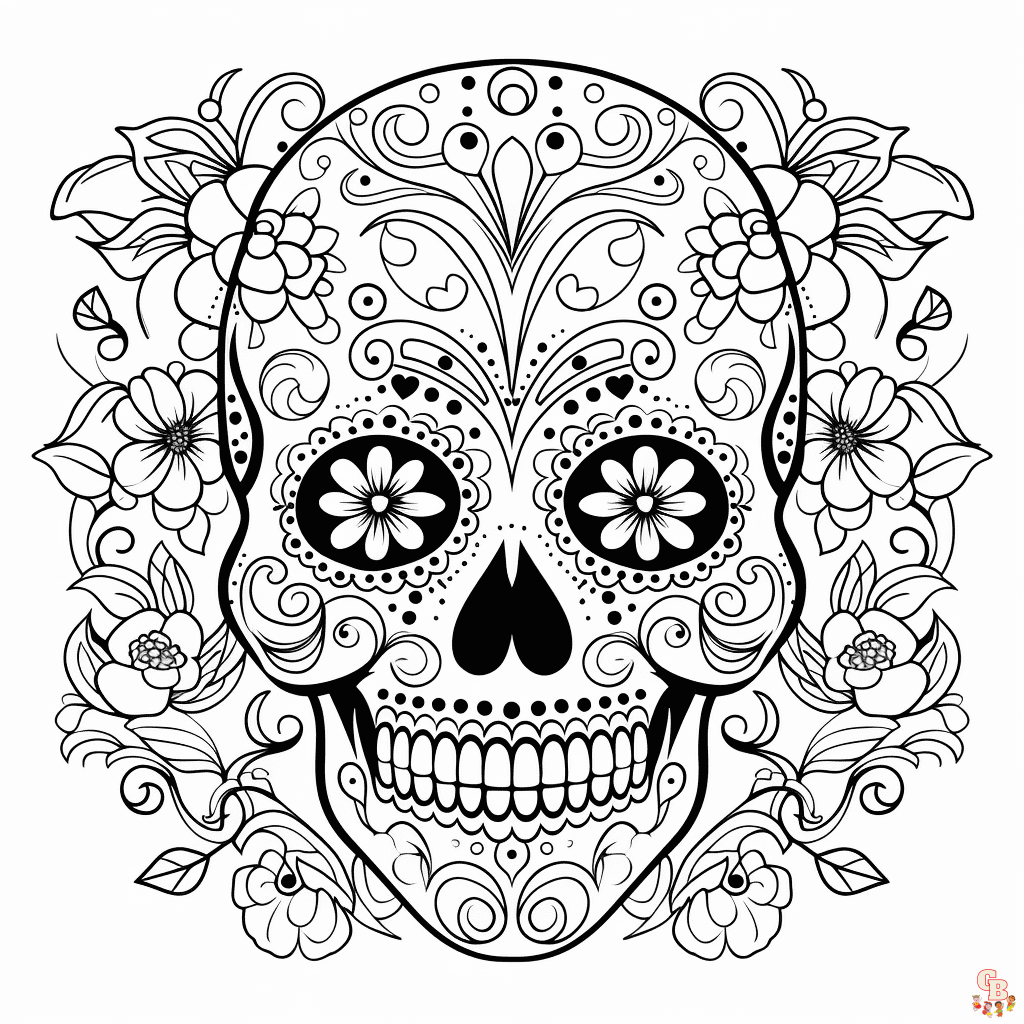 Free Calavera coloring pages for kids