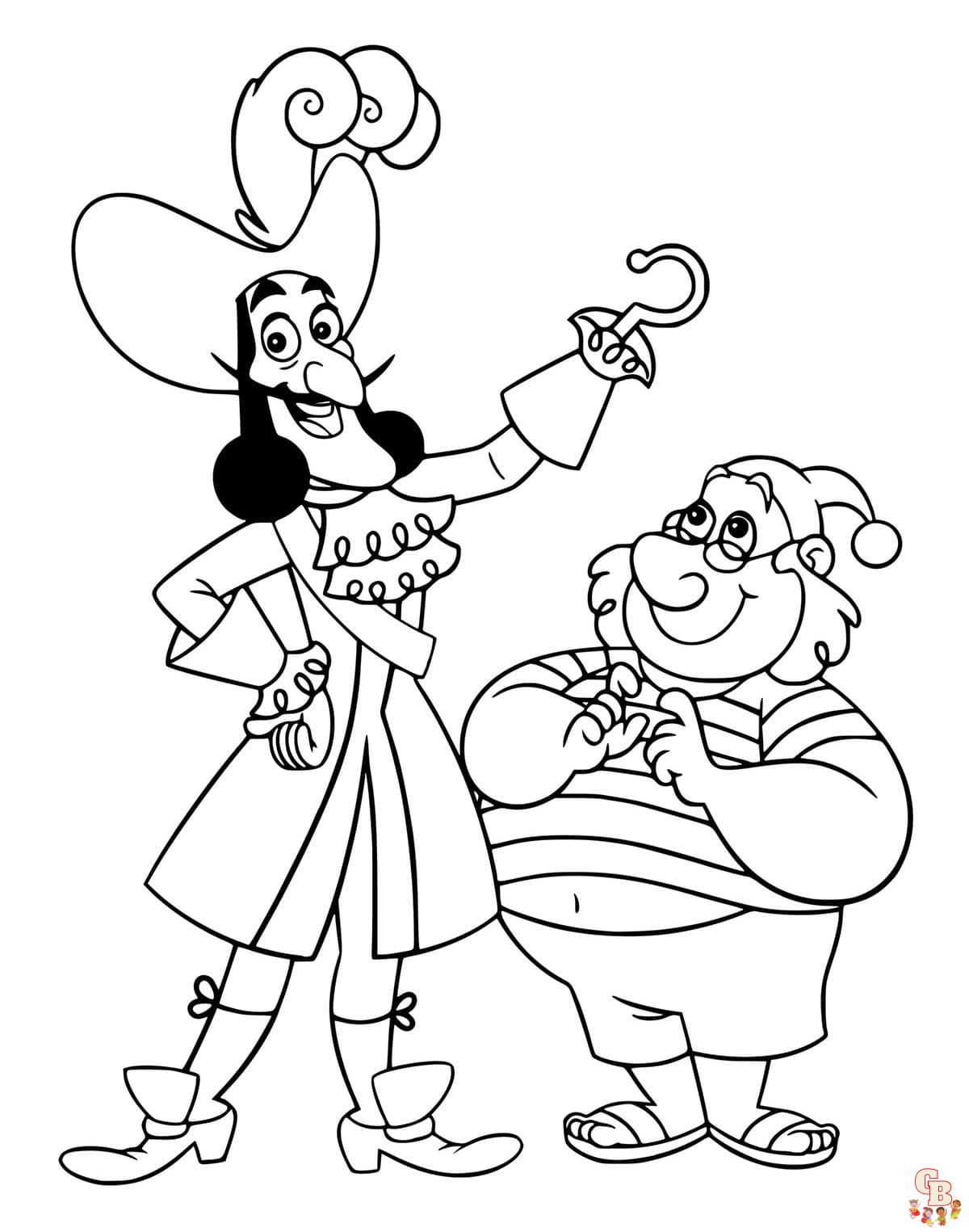 Free Captain Hook coloring pages for kids