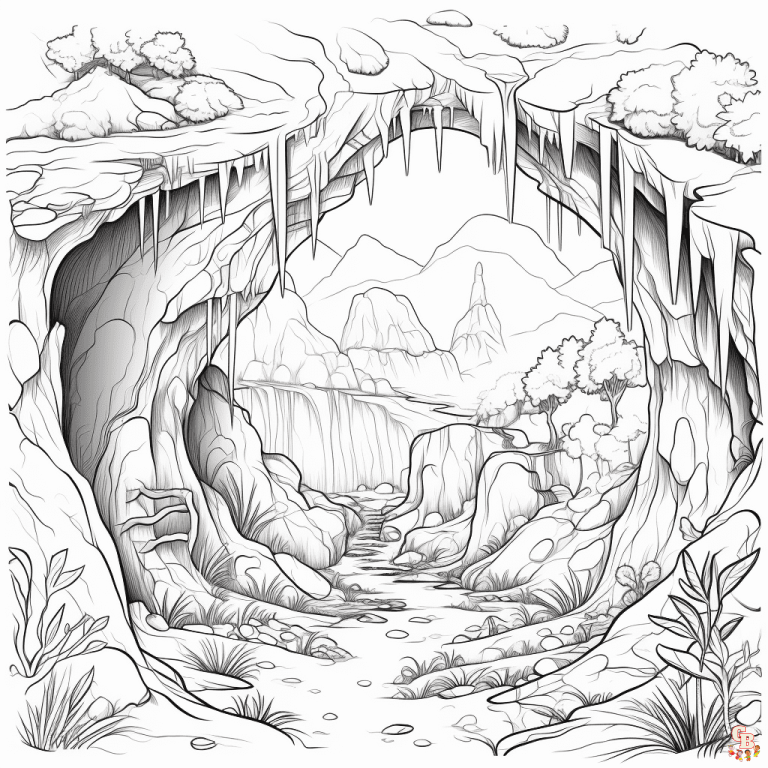 Printable Cave Coloring Pages Free For Kids And Adults