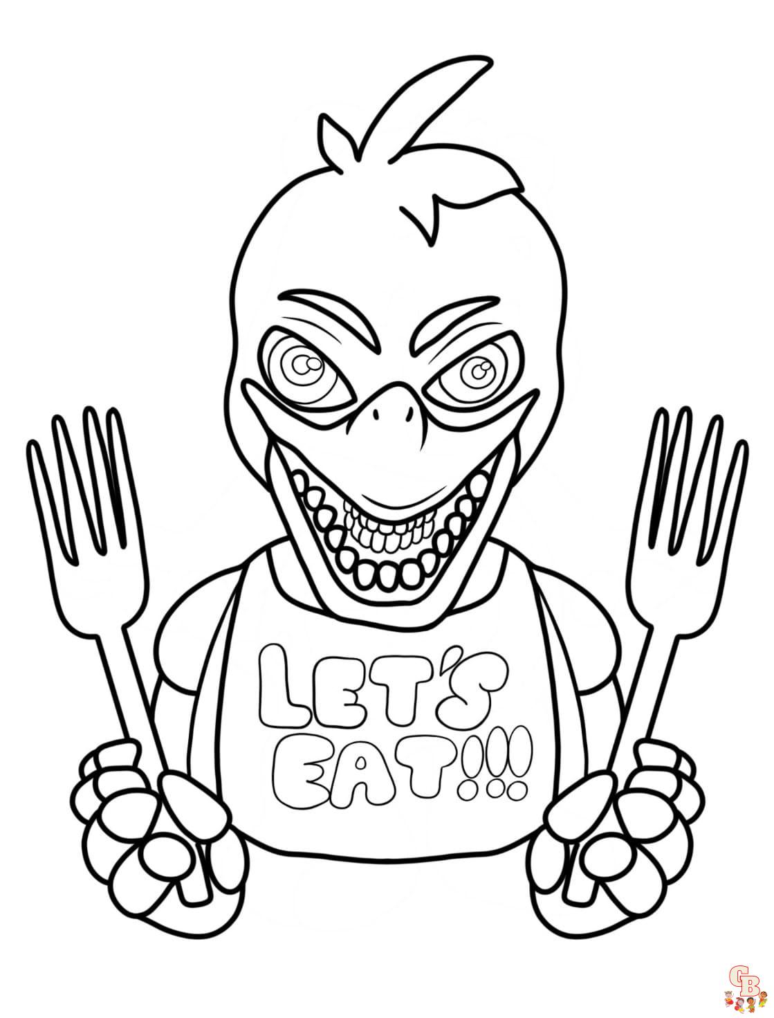 Free Chica coloring pages for kids