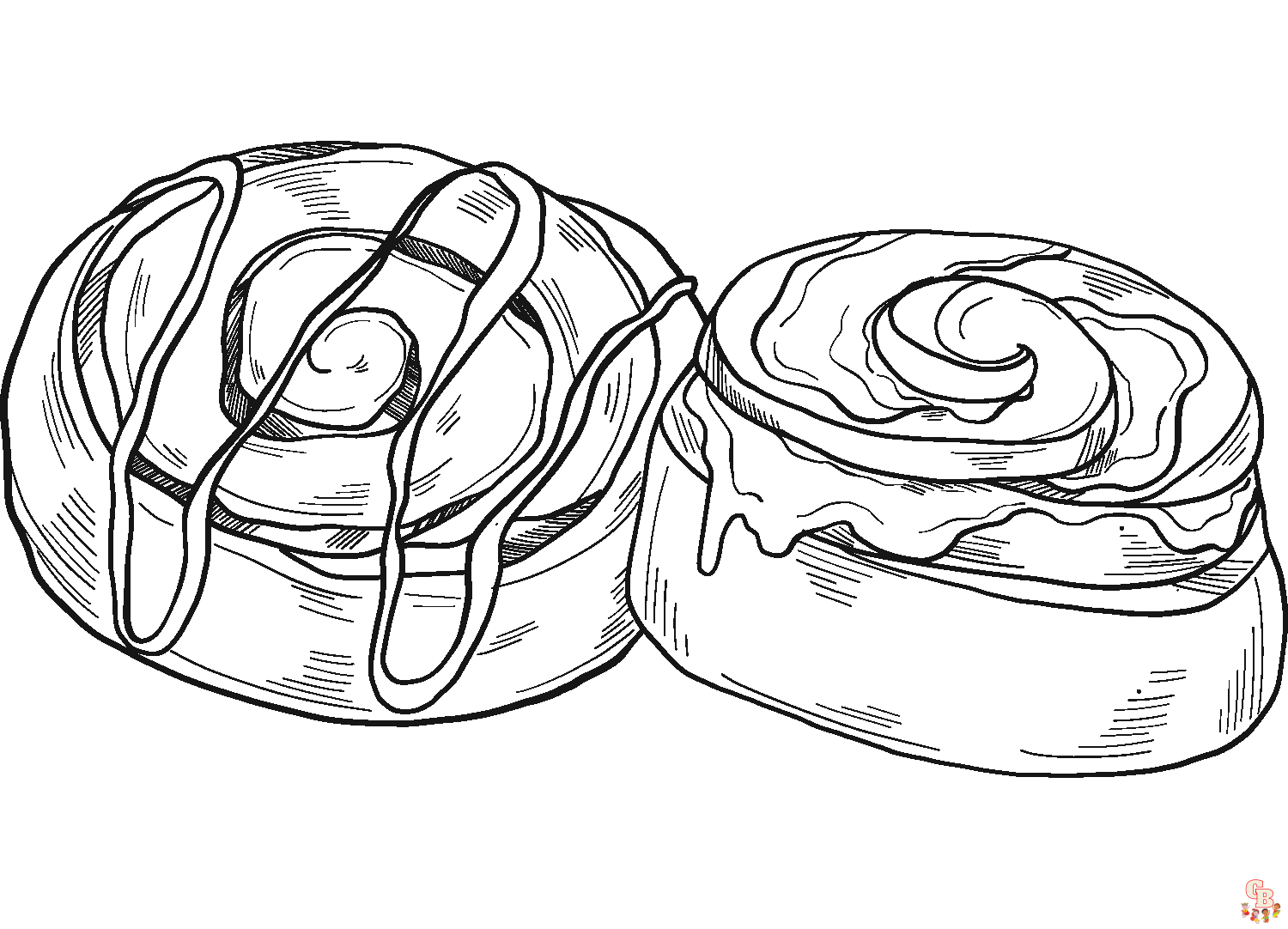 Free Cinnamon roll coloring pages for kids