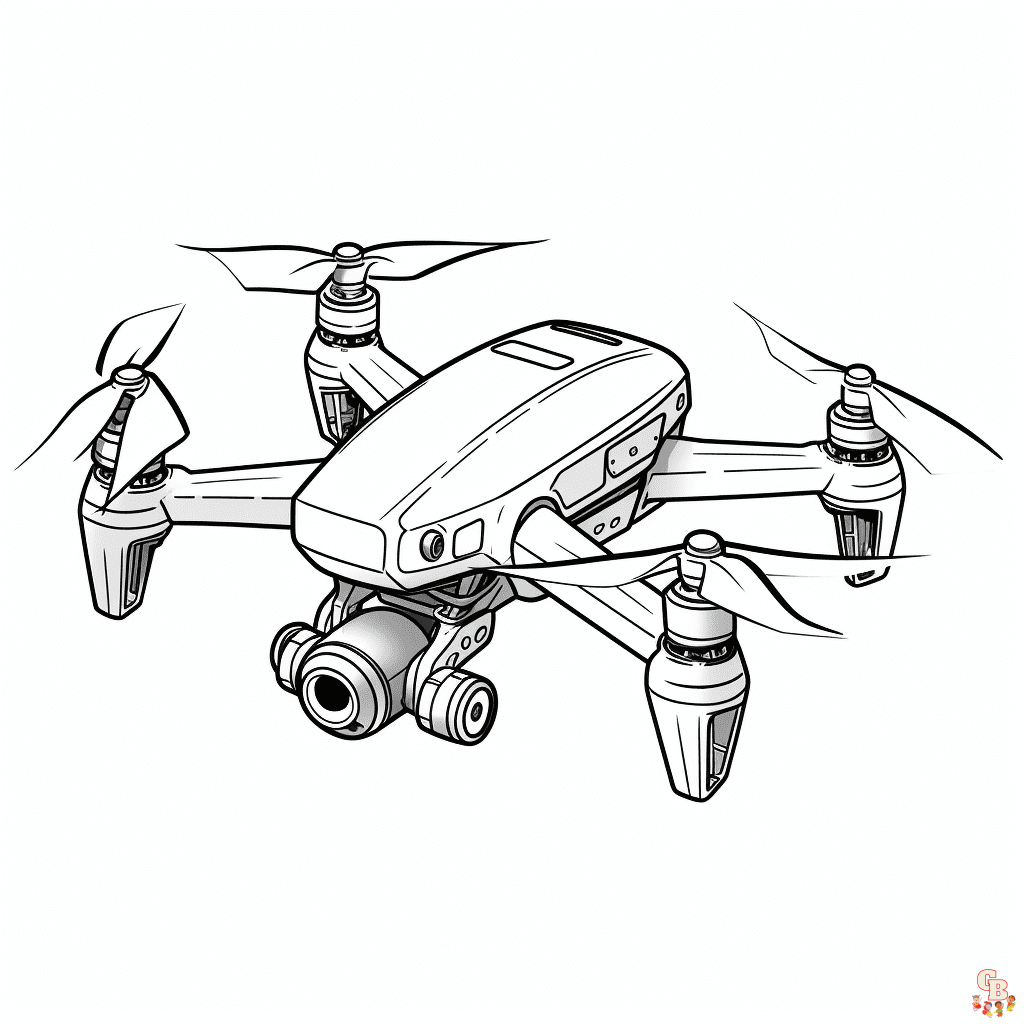 Dibujos de drones gratis para colorear para niños.