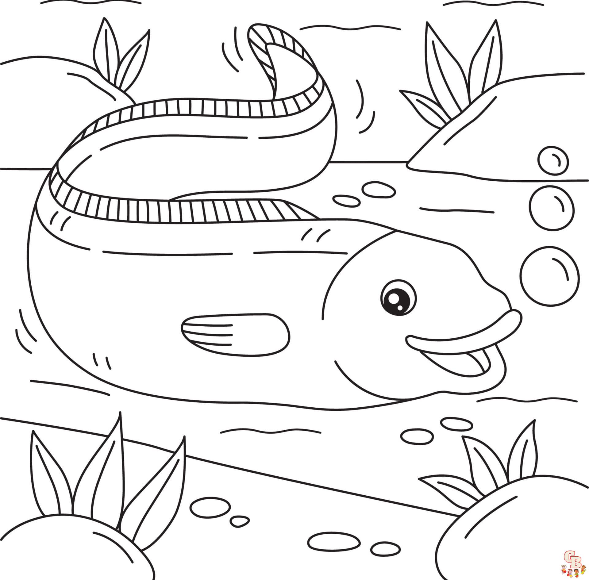 Free Eel coloring pages for kids
