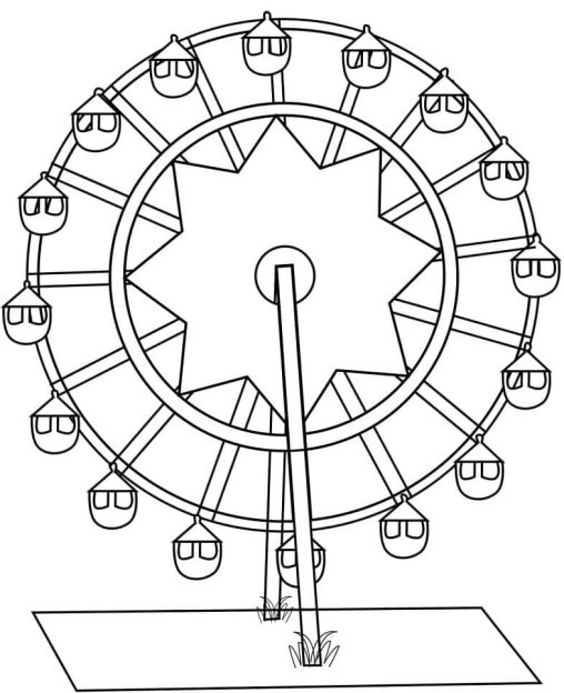 Printable Ferris Wheel Coloring Pages Free For Kids And Adults