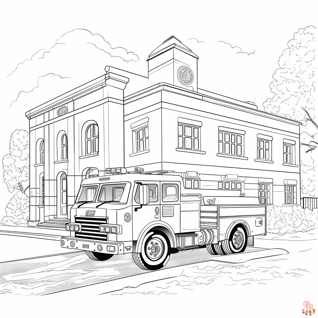 Fire Station coloring pages  Coloring pages, Welcome to school, Coloring  books
