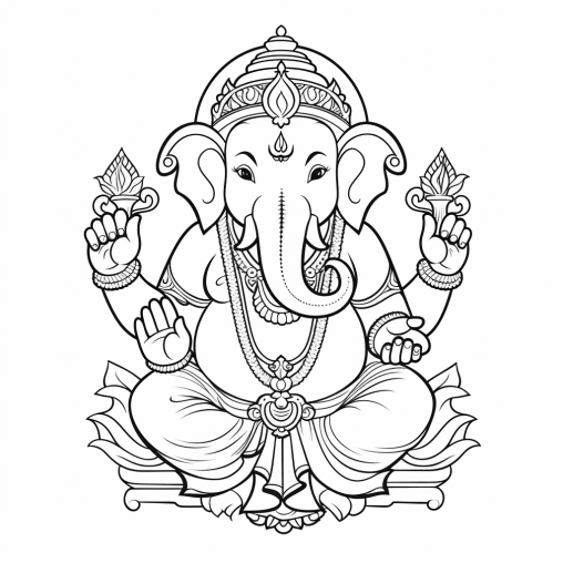 Printable Ganesha Coloring Pages Free For Kids And Adults