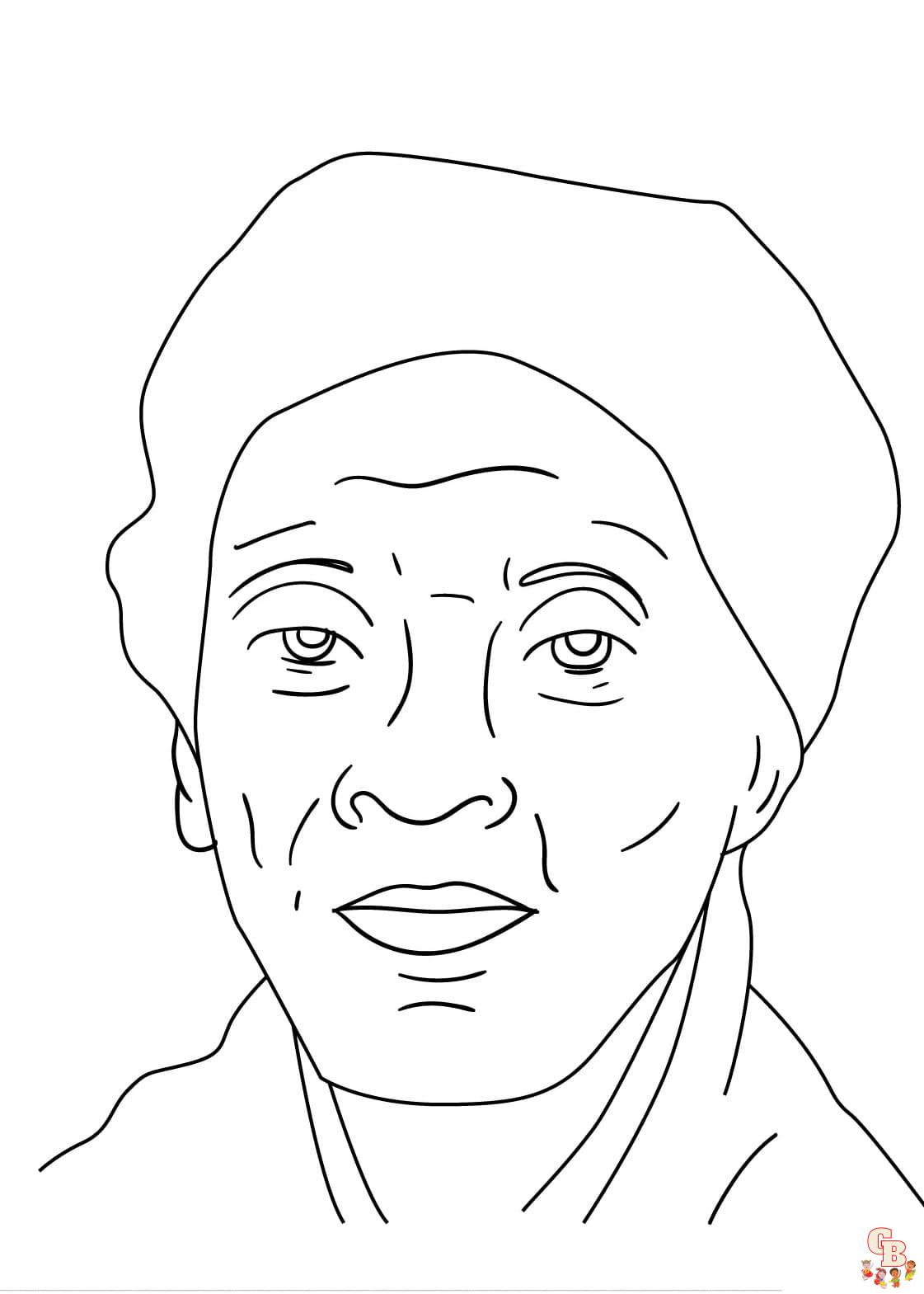 Free Harriet Tubman coloring pages for kids