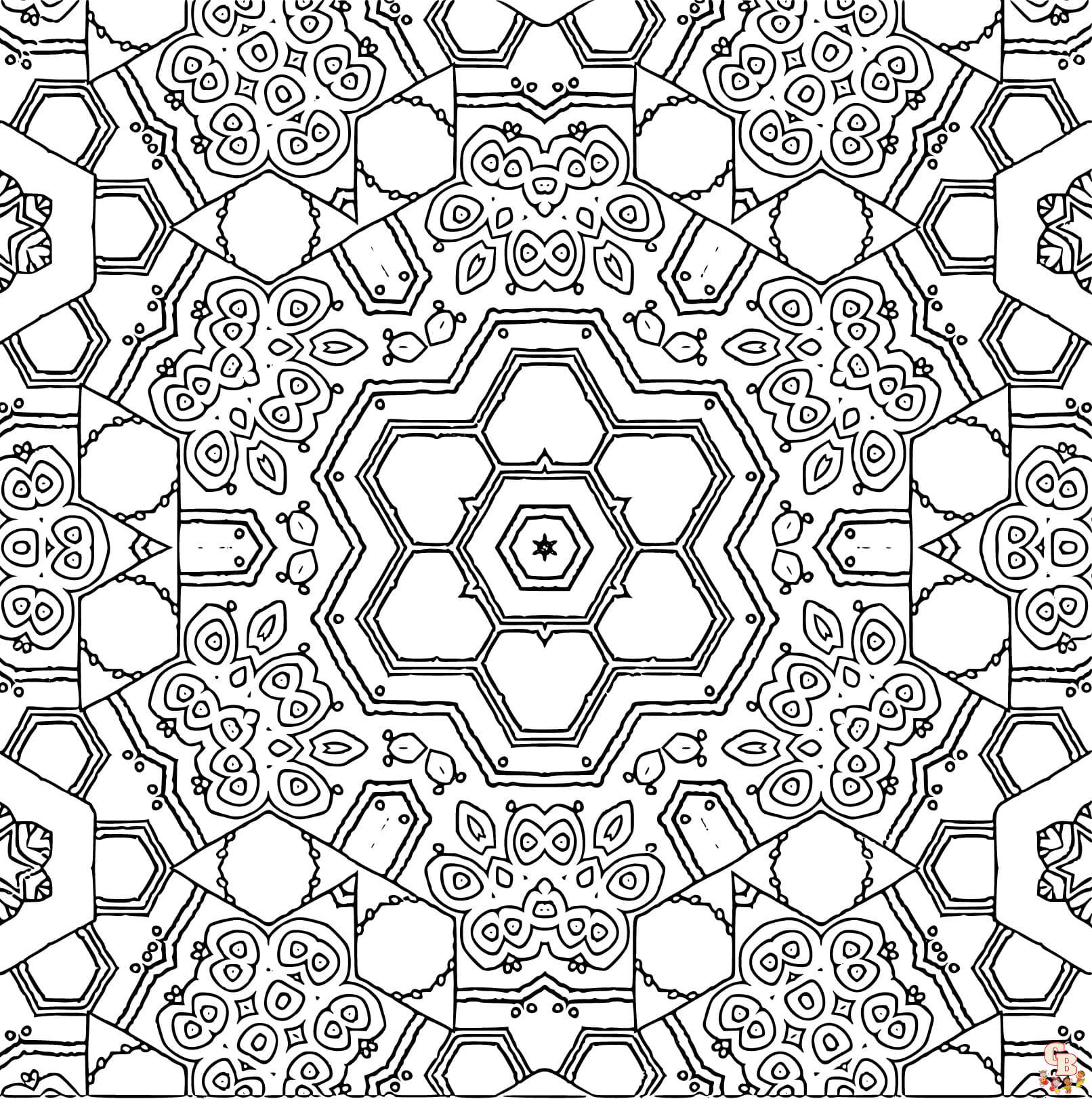 Free Hexagon coloring pages for kids