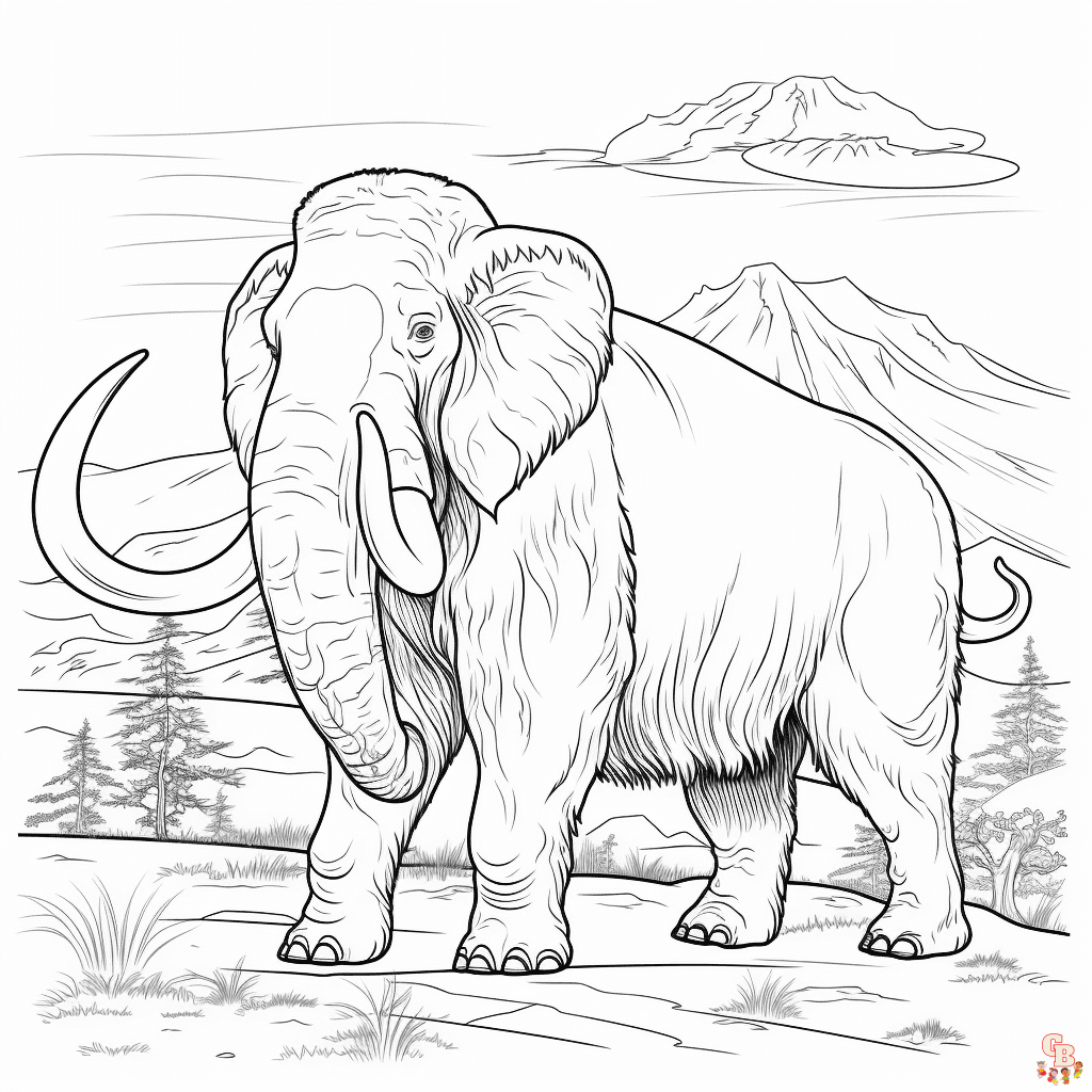 Free Mammoth coloring pages for kids