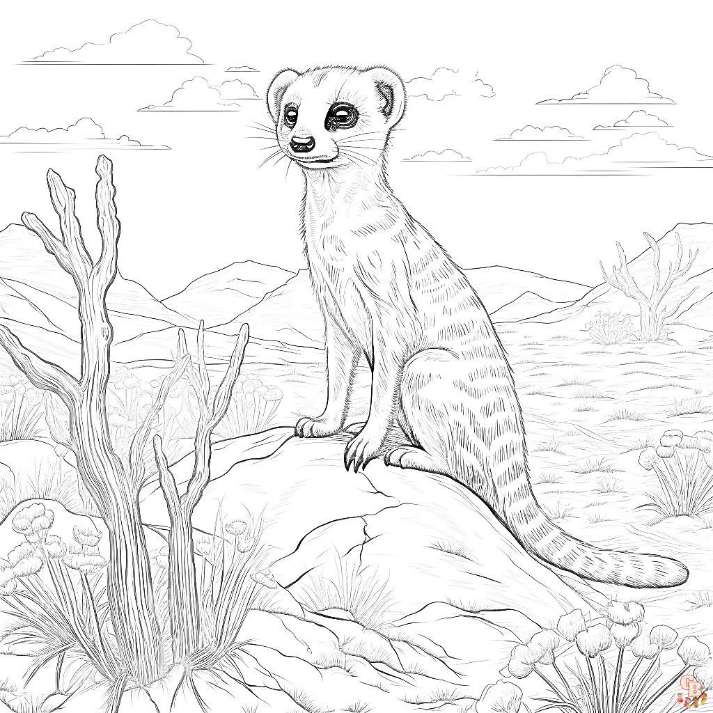 Free Meerkat coloring pages for kids