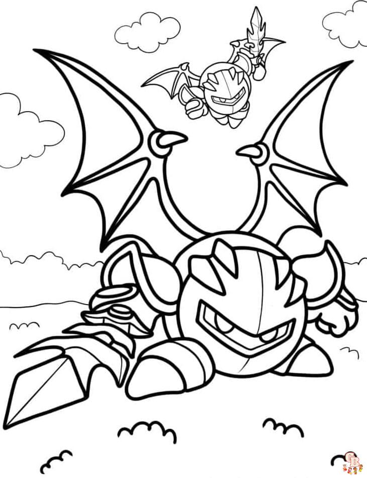 Ókeypis Meta Knight litasíður fyrir krakka