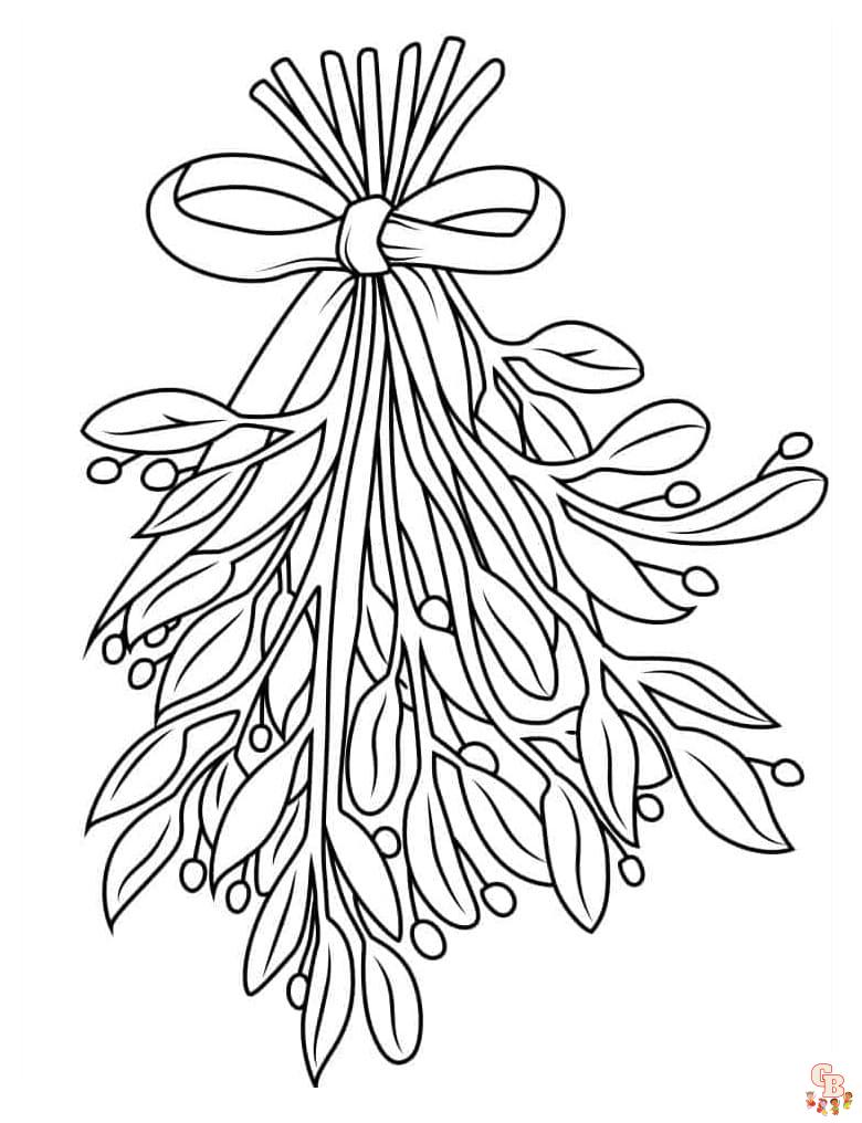 Free Mistletoe coloring pages for kids
