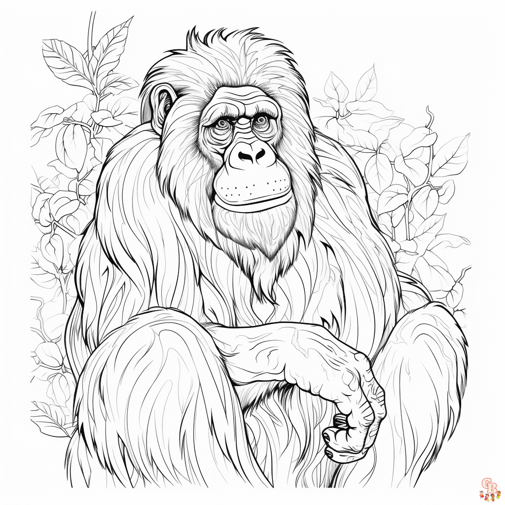 Free Orangutan coloring pages for kids